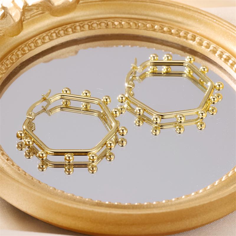 Геометричные минималистичные серьги из нержавеющей стали с 18-каратным золотым покрытием