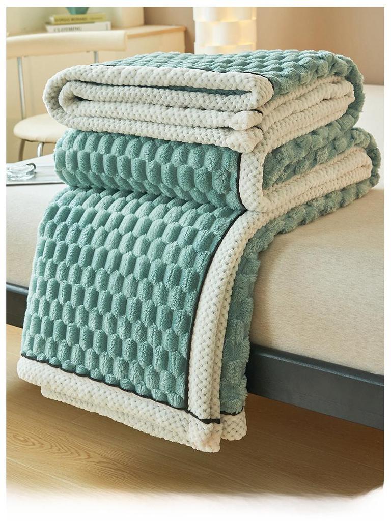 Двухслойное толстое бархатное одеяло - для кровати, дивана и покрывала