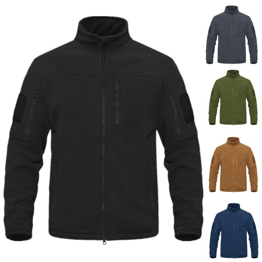 Warm Fleece Jacket Men's Tactical Jacket Softshell Jacket Outdoor Hiking Outwear Windbreaker Thicken Coat