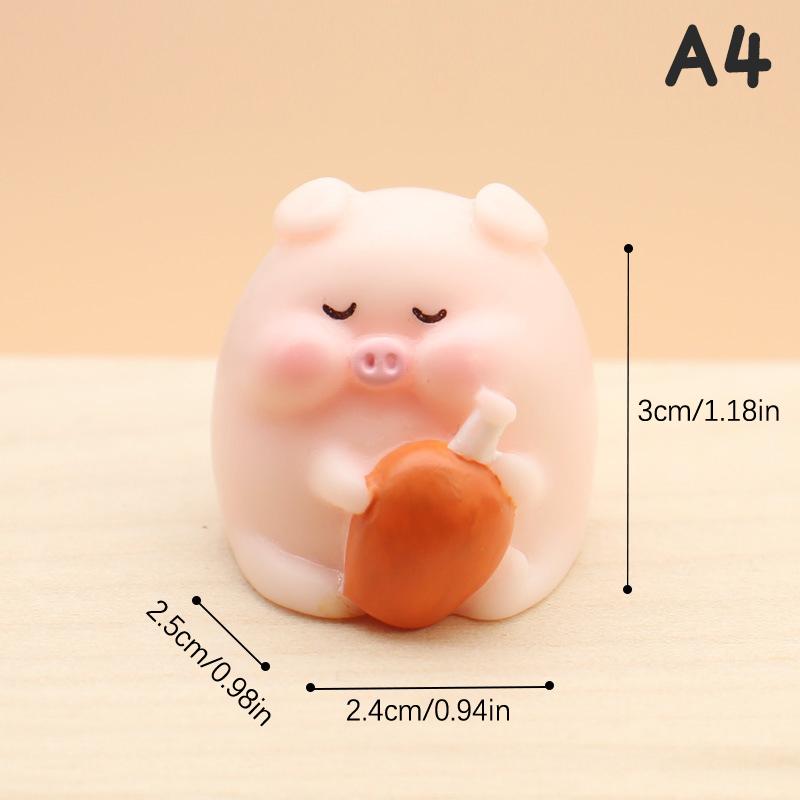 Мини милая фигурка свиньи, модель животного, мох, микропейзаж, домашний декор, миниатюра