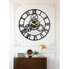 Decorative Wall Clock/Metal Analog Wall Clock/Wall Watch Big Size For Living Room,Bedroom,Office Decoration/Fixed Gears - 24 Inches,Black