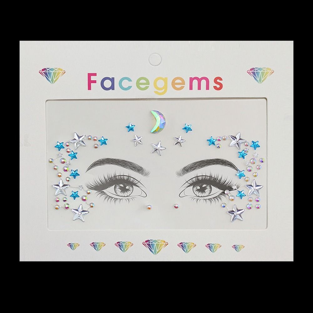 Disposable 3D Face Tattoo Crystal Sticker Fashion Temporary Tattoo Sticker Girls