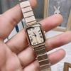 Korean Women's Rectangular Steel Band Watch - Small Dial Quartz Design