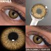 AMARA 1 пара цветных контактных линз годового использования, естественные линзы для карих глаз, серые контактные линзы с синими линзами, зеленые линзы для глаз