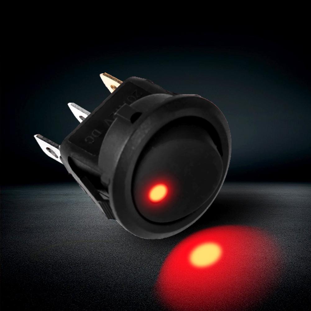 20A 12V 3 Pin Car Auto Boat On Off Круглый точечный светодиодный переключатель с переключателем