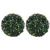 VidaXL Artificial Boxwood Balls with LED Lights 2 Pcs Green 45 Cm, Artificial Topiary Ball, Topiary Ball 3335896