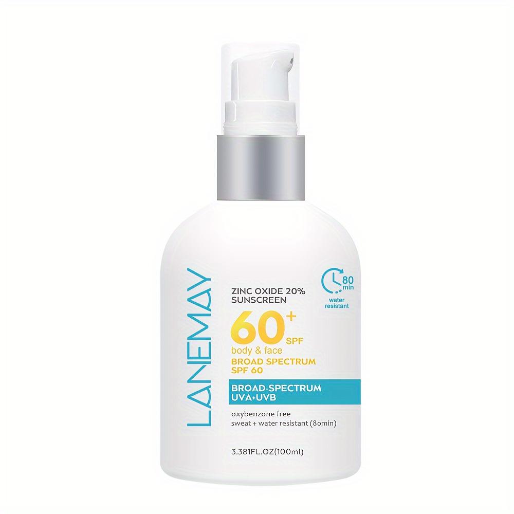 SPF60+ Daily Sun Protection Broad Spectrum - Hydroxy Acid and Vitamin E, Fast Absorption, Waterproof and Sweat-proof, Sunscreen, Suitable for The Body