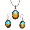 Tourmaline Set Gemstone Gift Wedding Party Bi-Color Pendant,Earring,Ring
