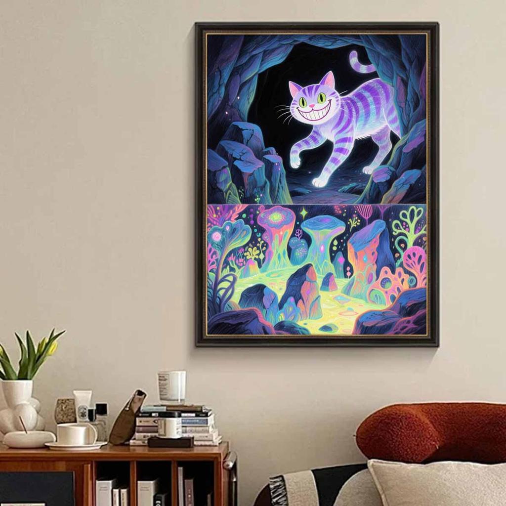 Diamond Mosaic Colorful Diamond Painting Alice In Wonderland Full Round Embroidery Cartoon Creative Hobbies Wall Decor
