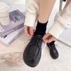 Черные кожаные туфли с большой головой и маленькими носами, женская весна 2025, новые японские туфли jk, туфли на платформе в британском стиле