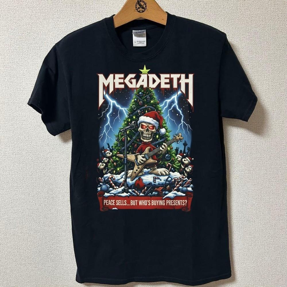 Рождественская футболка группы Megadeth Унисекс Концертная S-5XL AR694 Унисекс Футболка