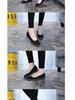 2025 New Style Women's Black Mesh One-Strap Wedge Heel Nurse Shoes, Flat Bottom with Hollow Design.