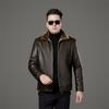 Высококачественное мужское пальто из натуральной кожи, осень и зима, новая повседневная ветрозащитная меховая цельная утолщенная куртка с капюшоном