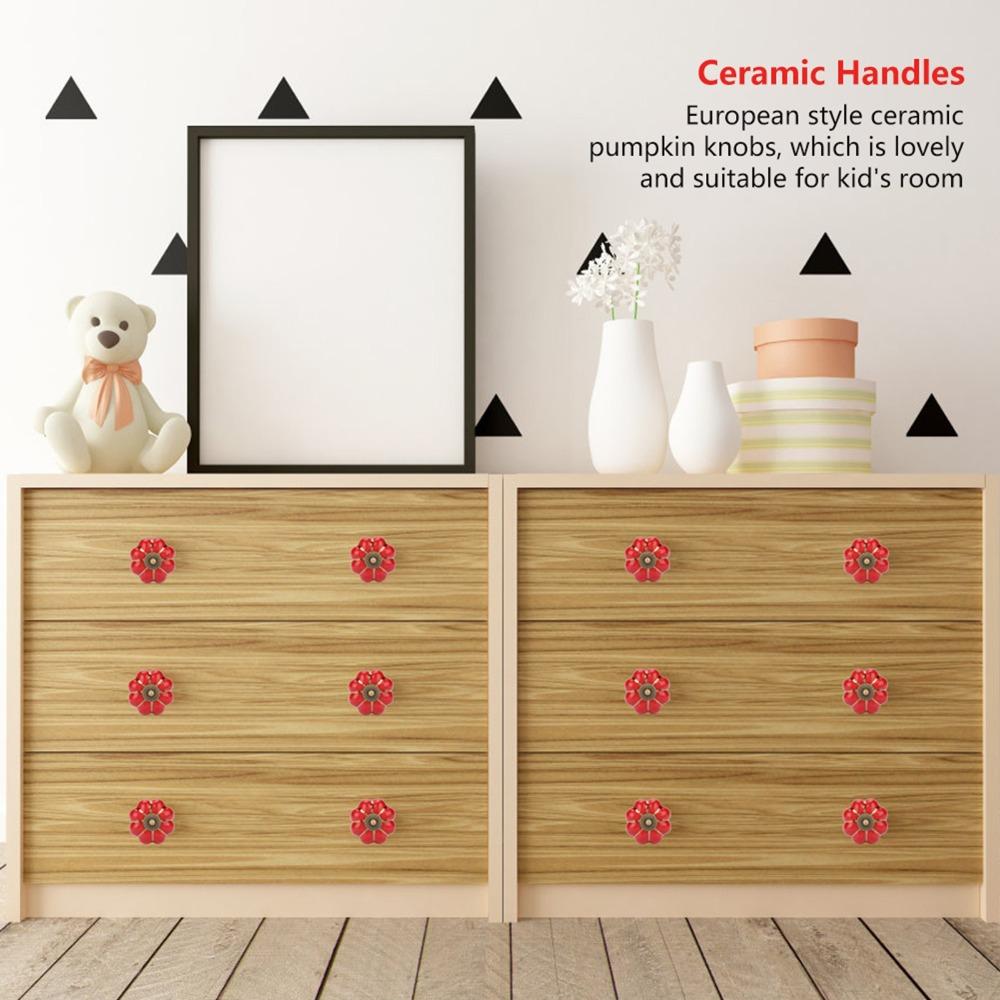 8pcs Single Hole Drawer Door Pulls Pumpkin Design Cabinet Pull Handles Pumpkin Shape Knobs  Drawer