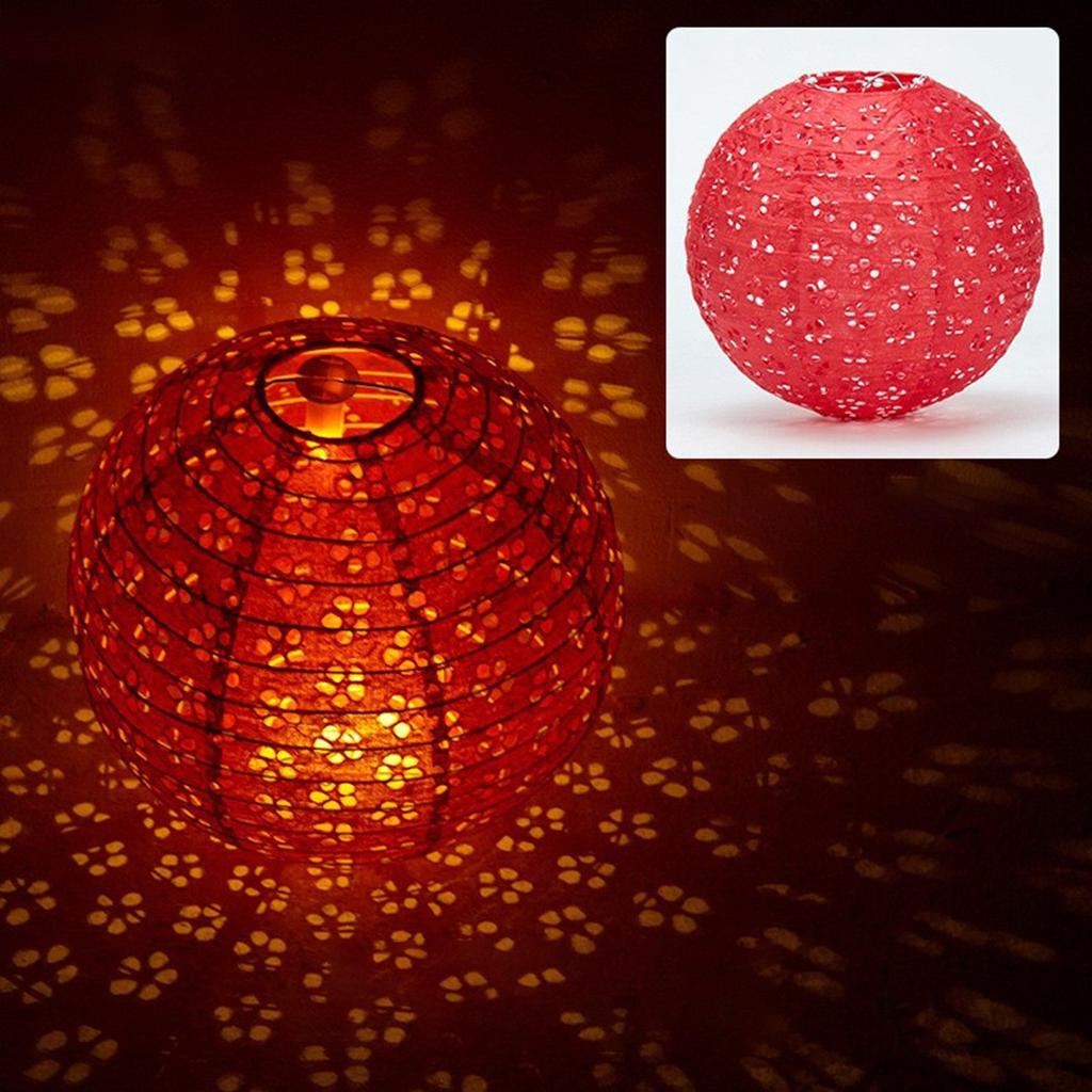 DIY Mid-Autumn Festival Portable LED Lantern Paper Lantern Hollow Lantern Home Path Garden Decor