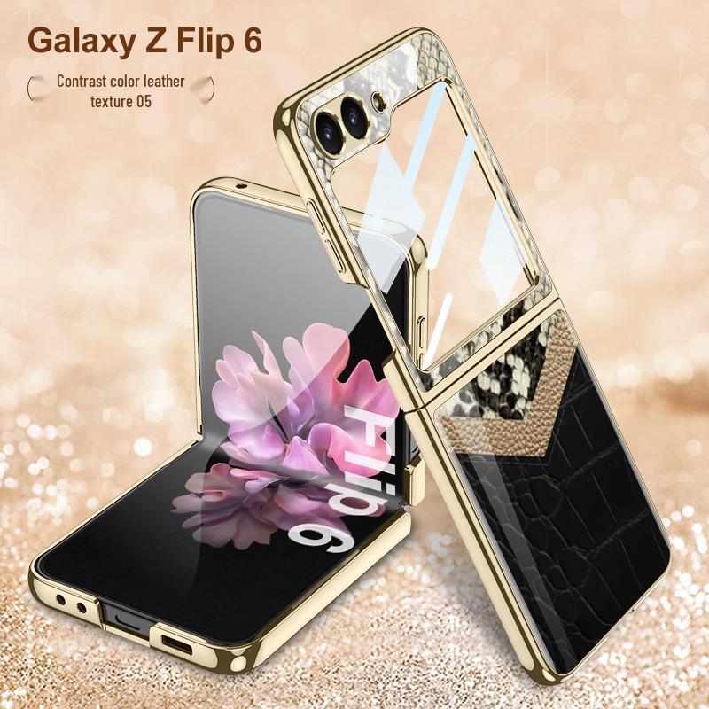 Чехол для складного экрана Samsung Z Flip 6: Защитная крышка для телефона с защитой от падения, гальваническим покрытием, персонализированная