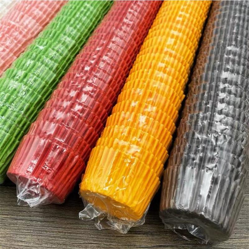 500Pcs Mini Size 3.5cm Chocalate Paper Liners Baking Muffin Cake Cupcake Cases Cup Tray Holder Solid Color Box