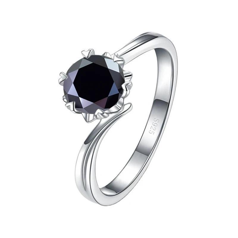 Bague Ringen S925 Набор с муассанитом цвета D, классическое женское кольцо с шестью когтями и снежинкой в один карат, с покрытием из 18-каратного золота