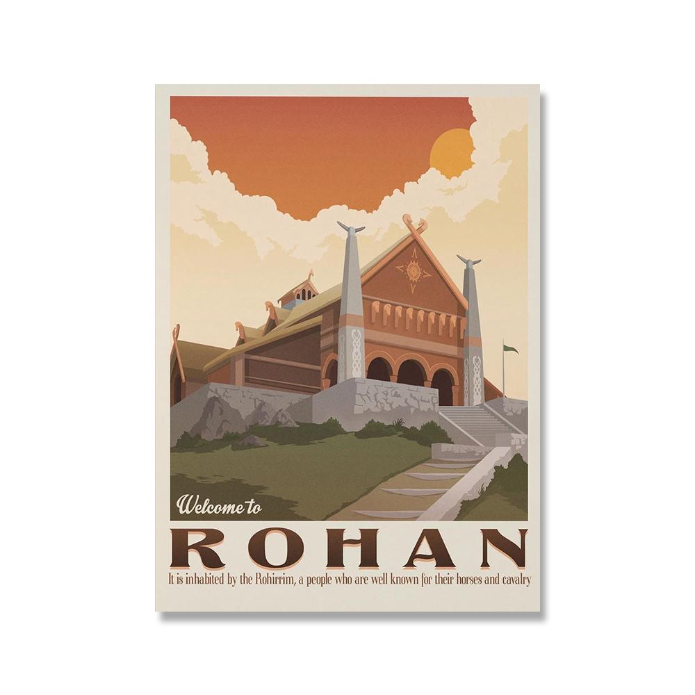 Толкин, путешествия, настенная живопись на холсте, пейзаж Средиземья, Властелин колец, постер, винтажные принты из фильмов, фотографии для гостиной, домашний декор