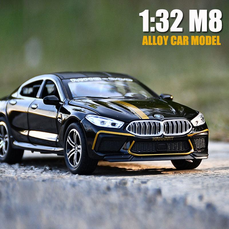 1/32 BMW M8 литой под давлением сплав модель автомобиля спортивный Gran Coupe M8 коллекционные машинки игрушка подарок на день рождения мальчик бесплатная доставка
