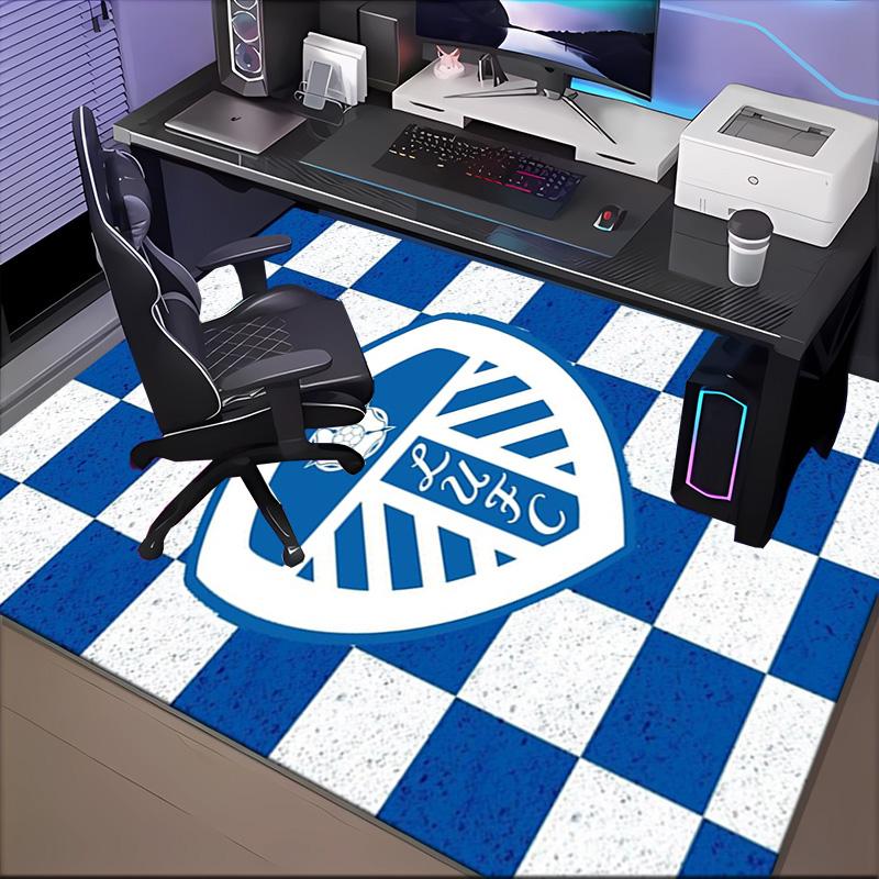 Leeds Crest Design Printed Office Carpet Chair Cushion Entryway Rug, Rugs for Living Room, Bedroom Christmas gifts