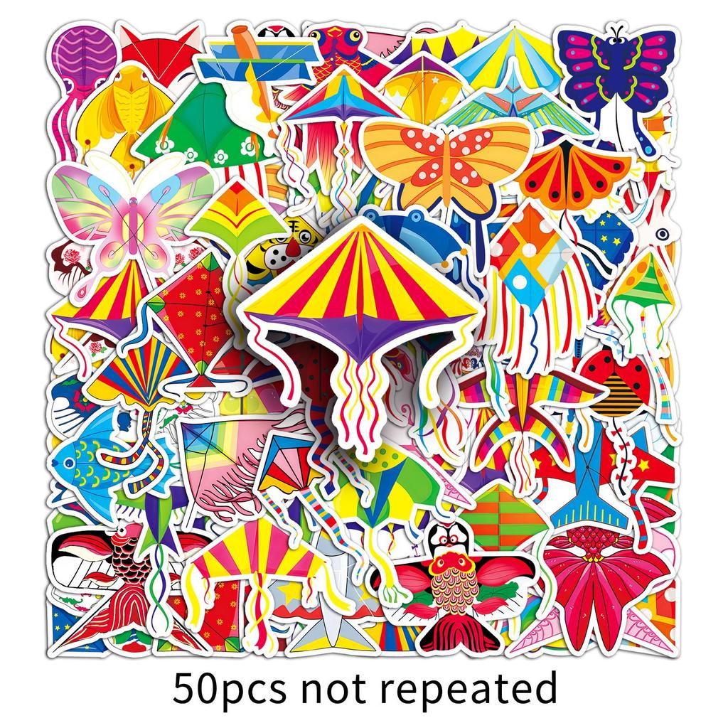 50 Kite Graffiti Stickers Personalized Cartoon Cute Children's Decorative Mobile Phone Case Water Cup Stationery Stickers