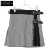 O’Neil of Dublin B12738W Grey Wool Glen Check Belt Mini Skirt Skirt 36 grayUsed