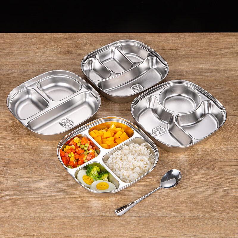 304 Stainless Steel Compartmentalized Dinner Plate Set