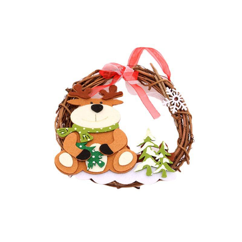 Christmas Wooden Rattan Wreath Garland for Door, Hotel, and Mall Decorations
