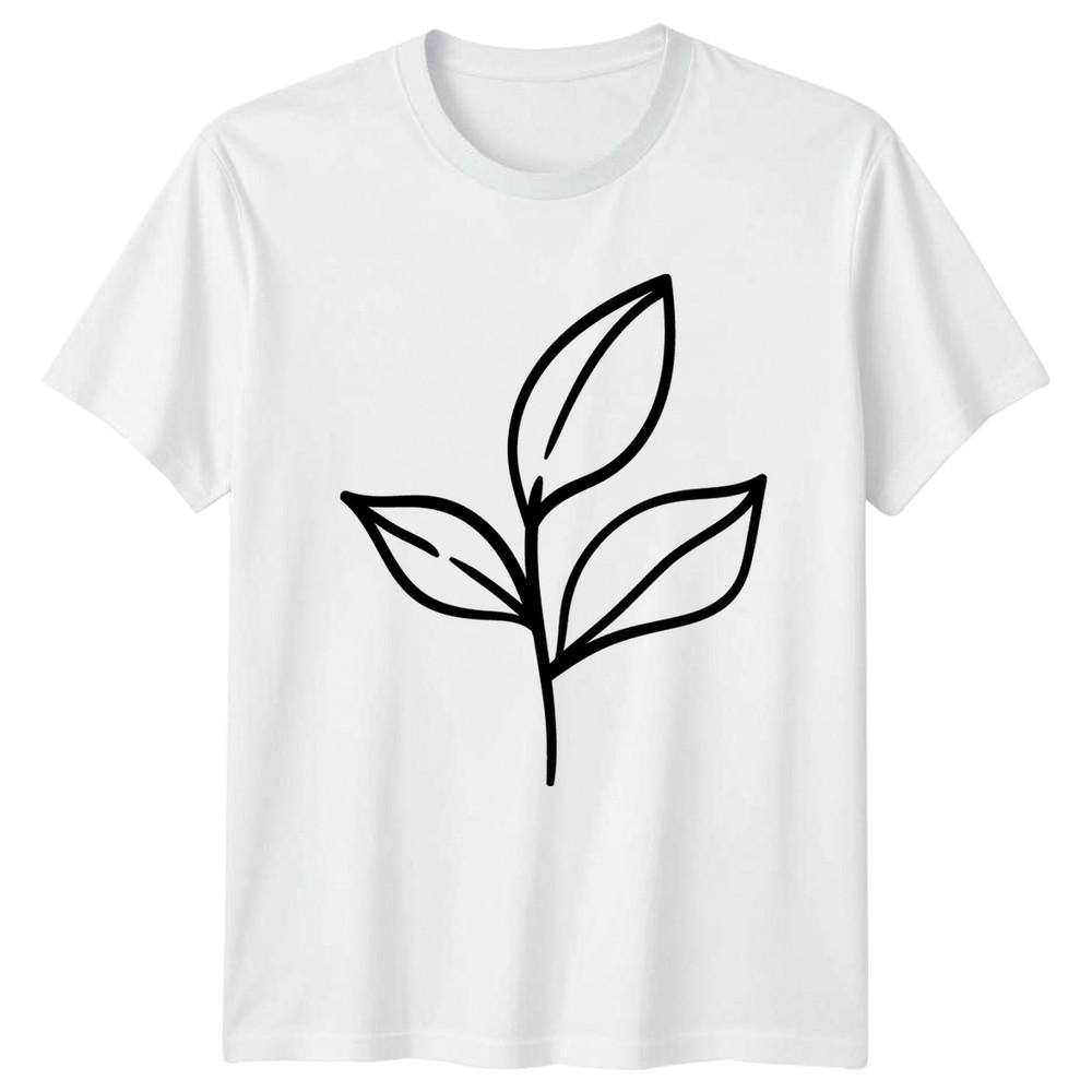 Simple Leaf Plant Design TShirt Botanical Illustration Nature Birthday