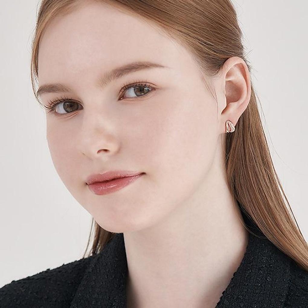 [ELLE Jewelry] Серьги для бальных танцев из 14K GF с двумя линиями ELGPEE539