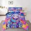Erosebridal 3/2pcs Watercolor Anime 3D Anime Comforter Set Cosmo Galaxy Bed Beding Set for Graffti Stars Print Duvet Insert
