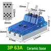 63A 220V Blue Transparent Single-Throw Load Isolator Knife Switch for Single/Two-Phase Household Use.
