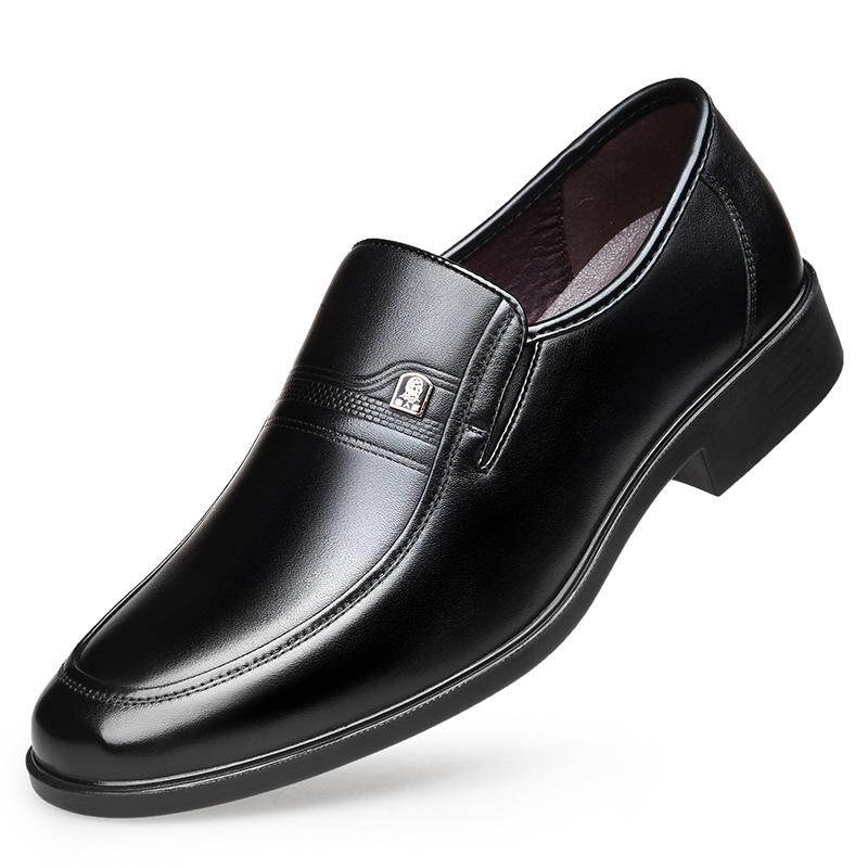 Old Man Men's Spring and Autumn New Leather Shoes Men's Office Business Formal Wear Openwork Men's Shoes Pointed Toe Wedding Shoes 87002