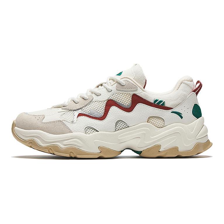 Anta Starlight 2 Slip Resistant Abrasion Resistant Cushioning Low top Casual Shoes Men's White Red Green 912438837-7