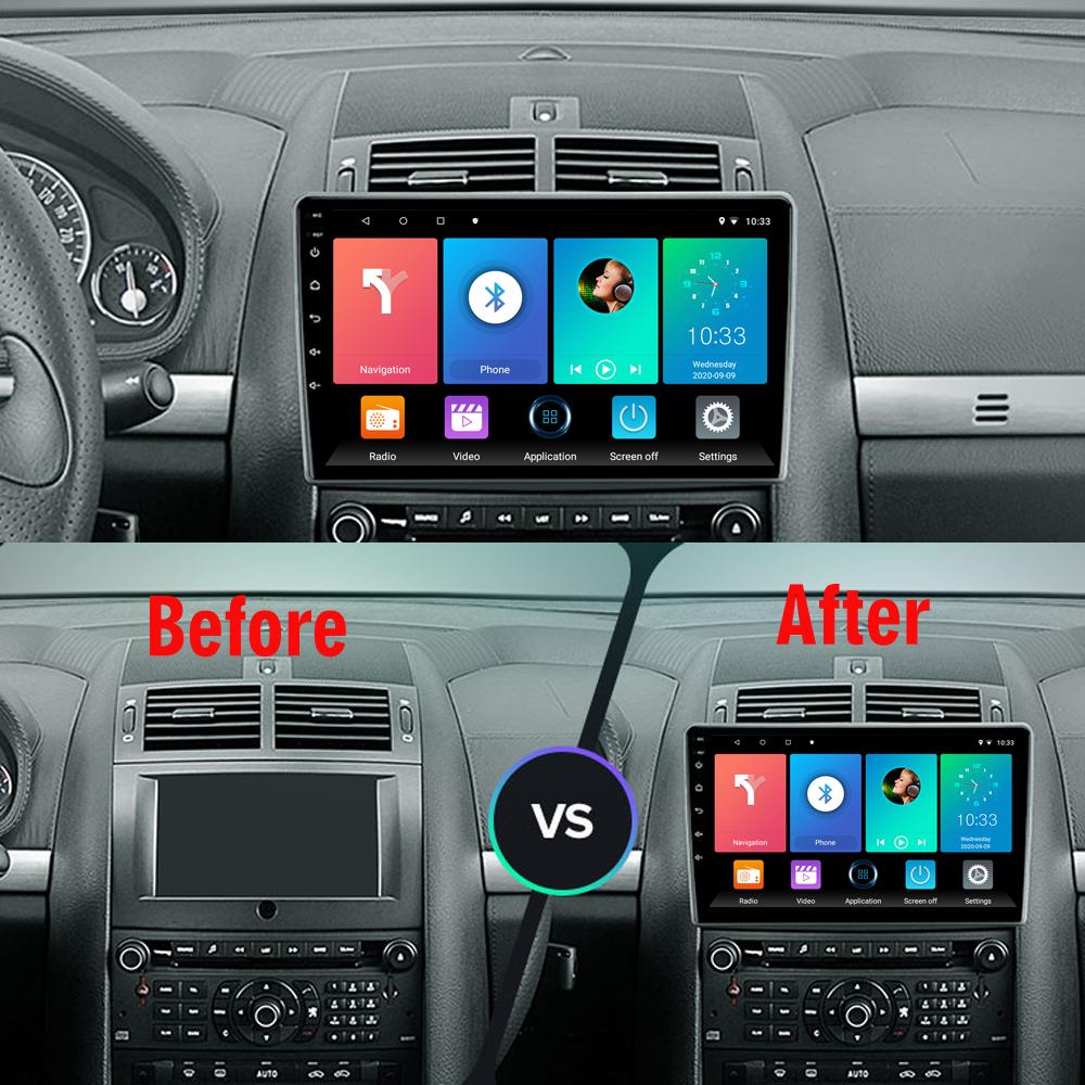 Автомобильный мультимедийный плеер на базе Android 2 Din для Peugeot 407 2004-2010, автомобильный радиоприемник, Wi-Fi, GPS-навигация, 1 + 16 ГБ