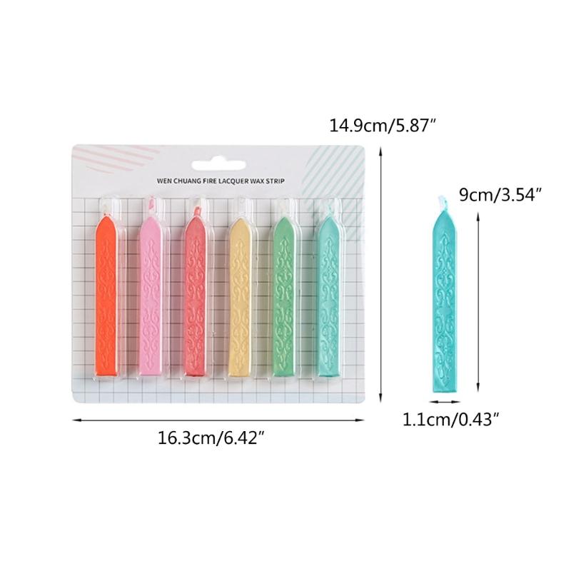 6 шт. Сургучная палочка, Сургучная палочка с фитилем для печати сургучной печатью, Свадебные приглашения, Украшения для упаковки