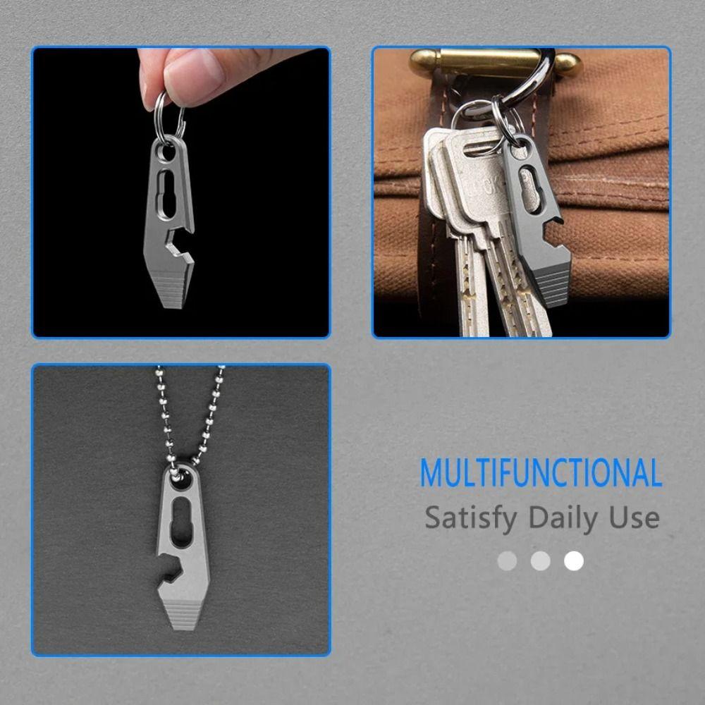 Durable Bottle Opener Titanium Zinc Zinc Alloy Small Tools Mini Keychain Pendant Outdoor Multitool
