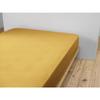 Drap housse - Gaia - 200 x 200 cm - Gaze de coton - Bonnet extensible 30 cm - Jaune safran