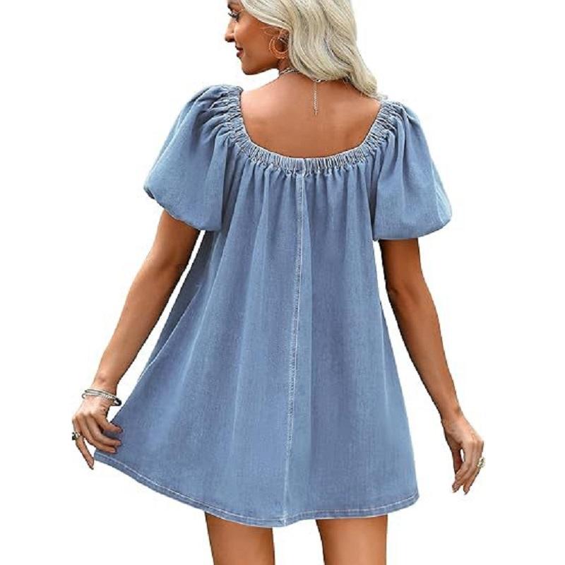 Женские летние джинсовые платья с квадратным воротником cJean Mini Dress