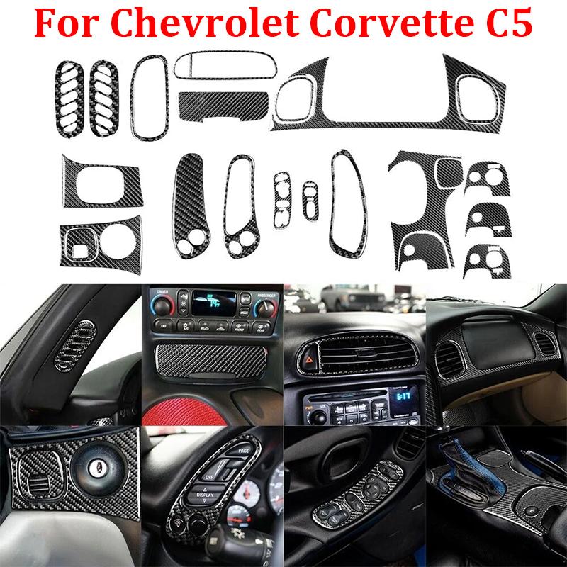 For Chevrolet Corvette C5 1998-2004 Soft Carbon Fiber Kits Full Center Console Dashboard Panel Interior Trim Sticker Accessories
