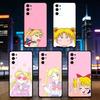 Мультяшный чехол для телефона S-Sailor M-Moons для Samsung S25,S24,S21,S22,S23,S30,Ultra,S20,Plus,Fe, Мягкий силиконовый черный чехол