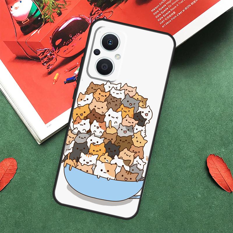 Милый Чехол-Котик для OPPO Reno 13F 14F 12F 11F 12 11 10 14 Pro 8T 8 Lite OPPO Find X9 X8 X6 X5 Pro