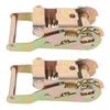 2PCS Ratchet Tie Down Buckle 1.5 Inch Carbon Steel 2500KGS Tensile Force Strapping Belt Ratchet Tensioner