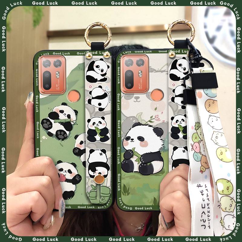 Wrist Strap Shockproof Phone Case For HTC Desire 20 Plus/D20+ Anti-dust Wristband Durable Soft Case Anti-knock Kickstand