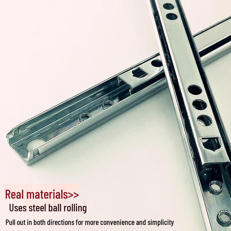 Heavy-Duty 17mm Two-Way Ball Bearing Drawer Slide for Desks