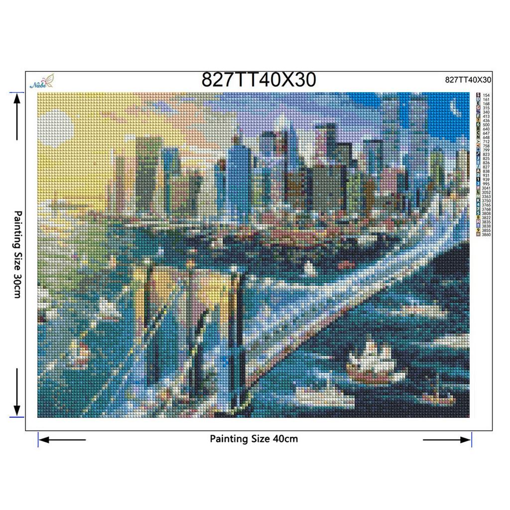 Embroidery DIY Diamond Painting Cross Stitch Kit New York Brooklyn Bridge 5D Diamond Home Decor