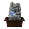 Tabletop Water Fountain, Polyresin Indoor Outdoor Water Fountain with LED Lights for Home Decor, Decoration Showpiece Gifts