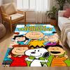 Snoopy's Peanuts Gang Themed Anti-Slip Rugs - Polyester Home Decor, Suitable for Bedrooms, Living Rooms, Doorways, Studios, and Decorations