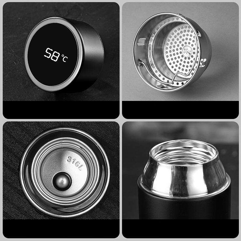Интеллектуальный термос, 480 мл, термосы, портативный термос из нержавеющей стали, бутылка для воды, дорожная чайная кружка, офисный термос